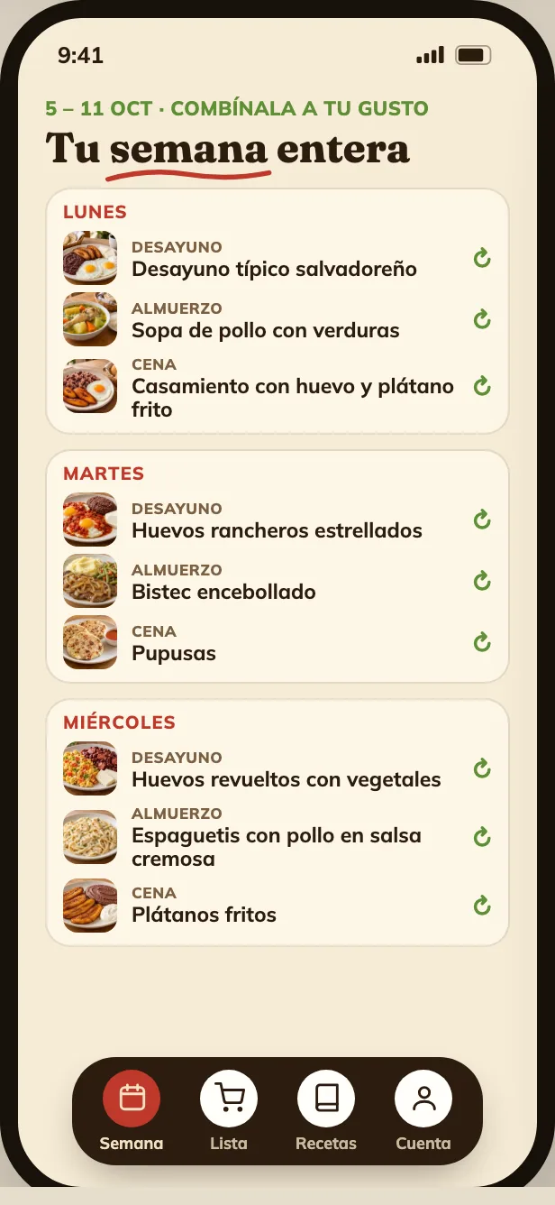 Tu semana entera, ya pensada